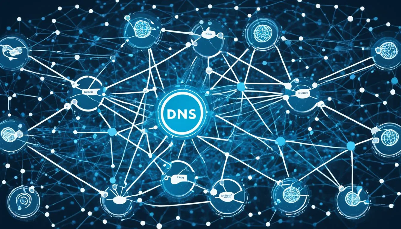 Schemat działania serwera DNS i drogi zapytania od przeglądarki do serwera autorytatywnego